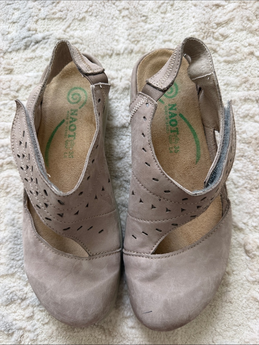 Naot Taupe Cutout Slingback Comfort Clogs